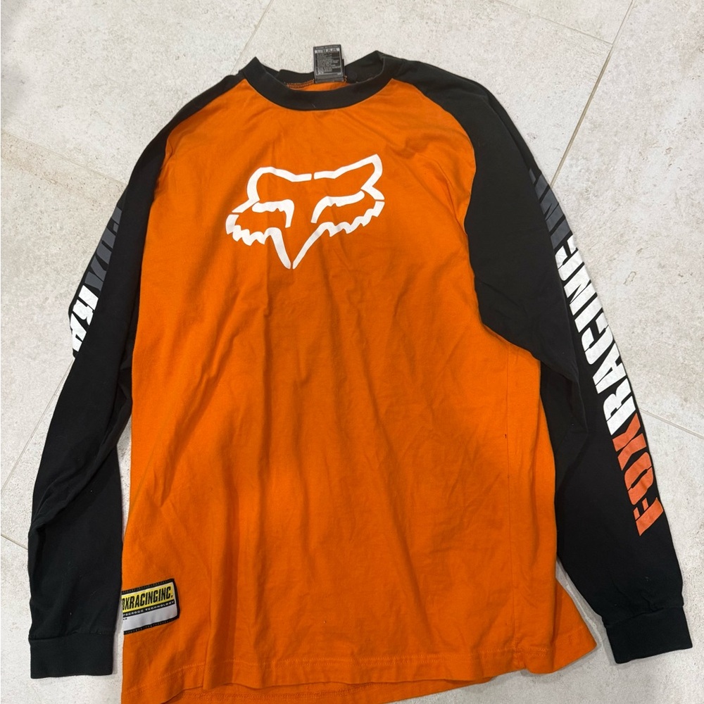 Fox Racing Orange and Black Long Sleeve Tee